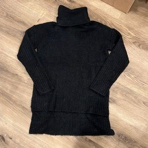 Black turtleneck knit sweater
